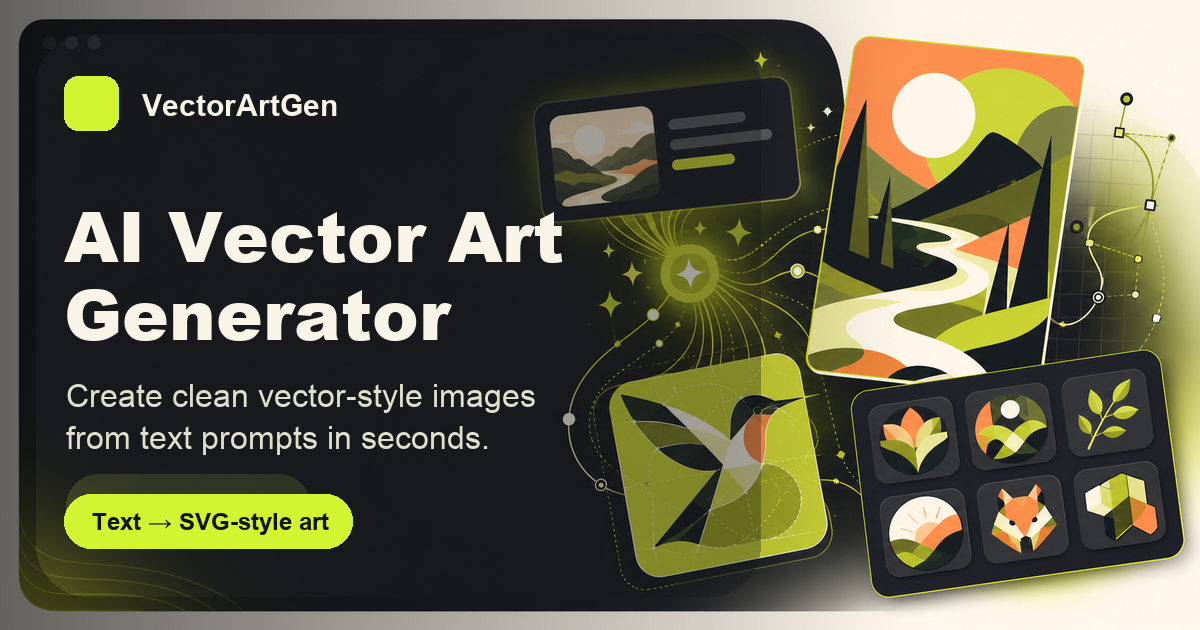 Show HN: VectorArtGen – Generate editable SVG vector art from text prompts